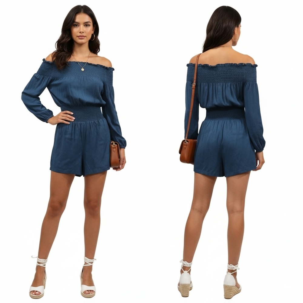 Maje Llanda Off-The-Shoulder Romper Size XS - Picture 3 of 9